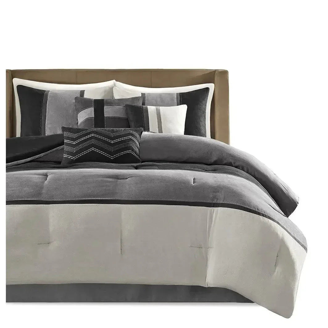 Palisades 7 Piece Faux Suede Comforter Set by Madison Park - Gifts for You 'n Me