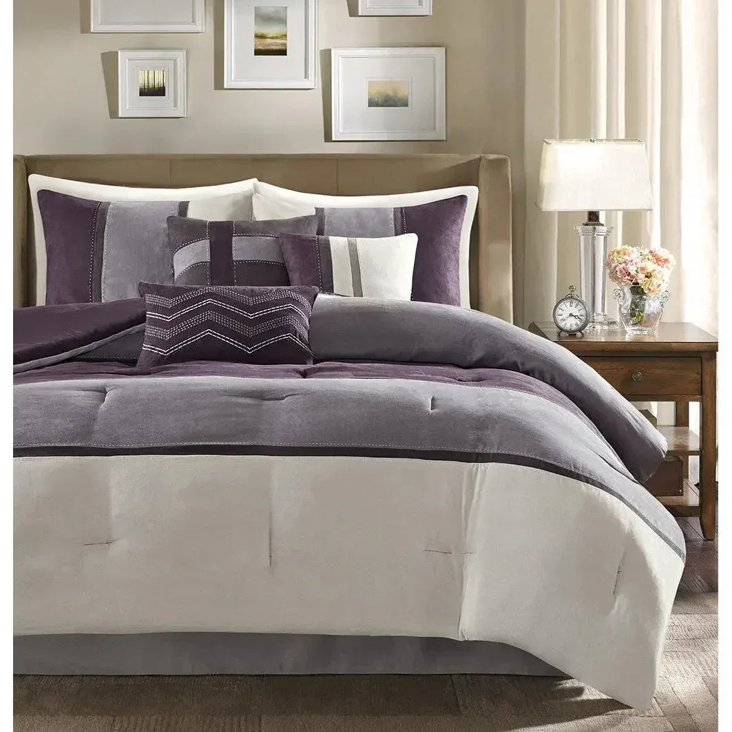 Palisades 7 Piece Faux Suede Comforter Set by Madison Park - Gifts for You 'n Me