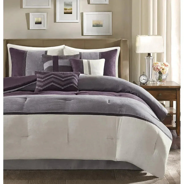 Palisades 7 Piece Faux Suede Comforter Set by Madison Park - Gifts for You 'n Me