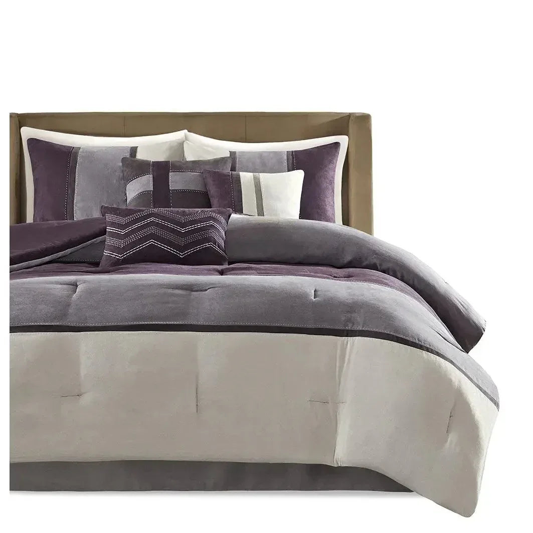 Palisades 7 Piece Faux Suede Comforter Set by Madison Park - Gifts for You 'n Me