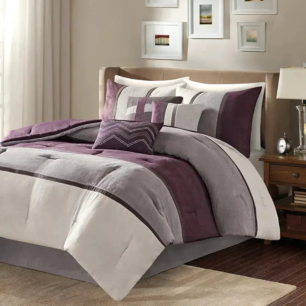 Palisades 7 Piece Faux Suede Comforter Set by Madison Park - Gifts for You 'n Me