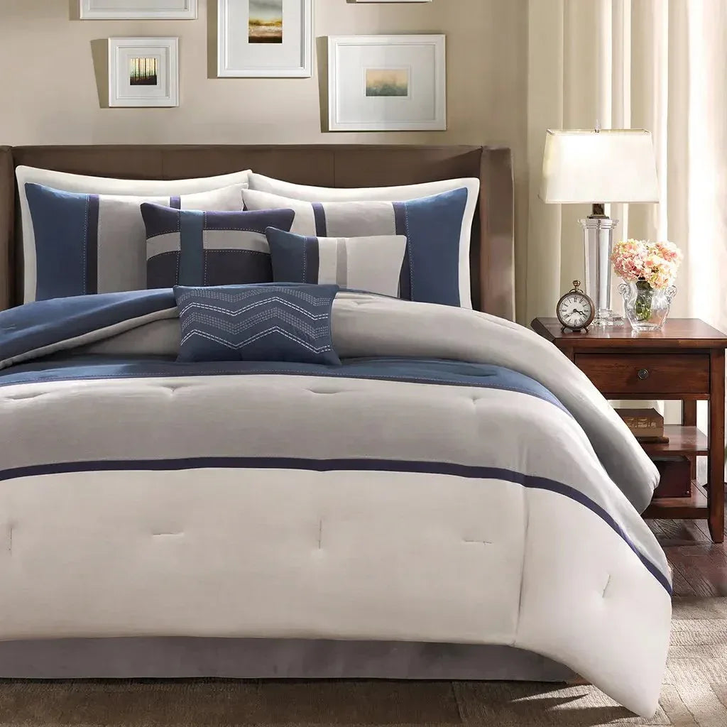 Palisades 7 Piece Faux Suede Comforter Set by Madison Park - Gifts for You 'n Me