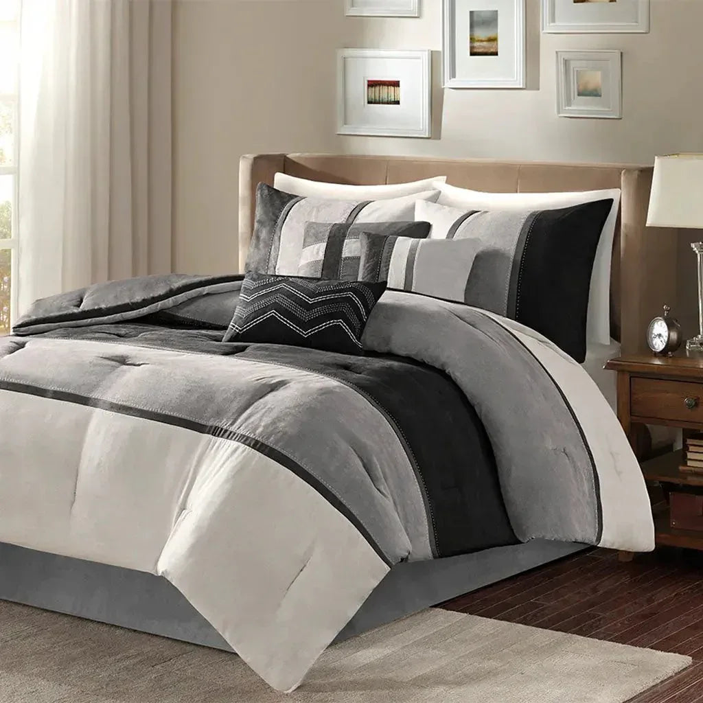 Palisades 7 Piece Faux Suede Comforter Set by Madison Park - Gifts for You 'n Me