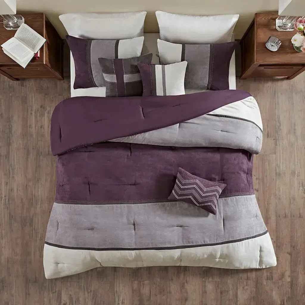 Palisades 7 Piece Faux Suede Comforter Set by Madison Park - Gifts for You 'n Me