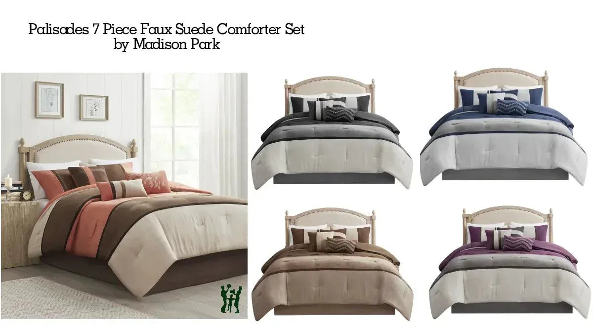 Palisades 7 Piece Faux Suede Comforter Set by Madison Park - Gifts for You 'n Me