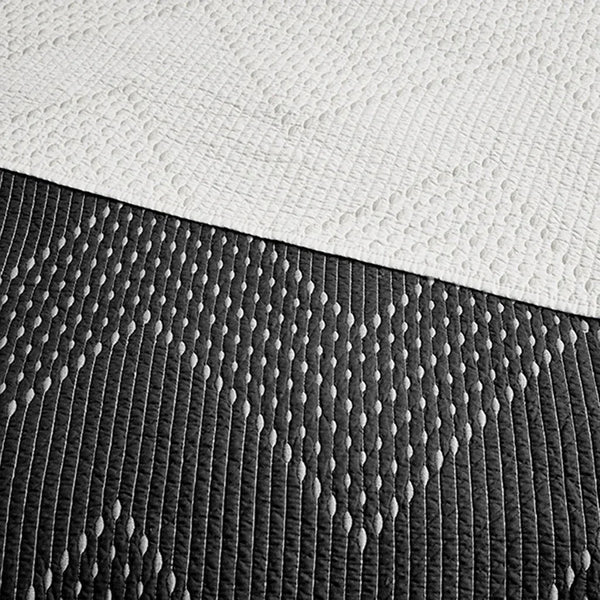 Pomona Cotton Embroidered 3 Piece Coverlet Set - Black - Gifts for You 'n Me
