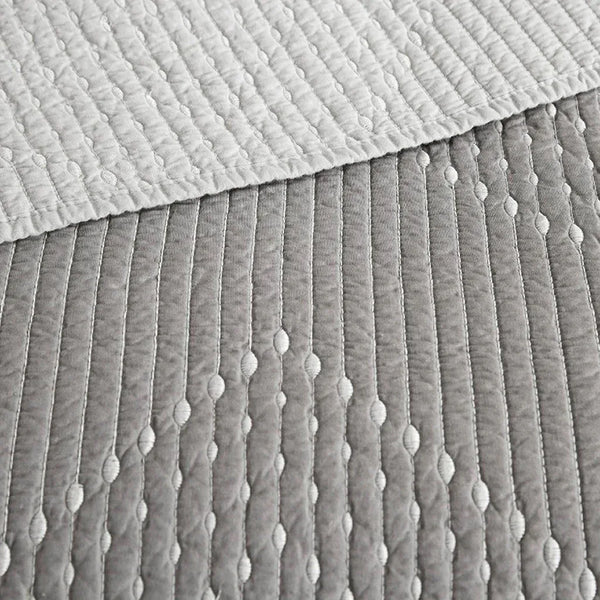 Pomona Cotton Embroidered 3 Piece Coverlet Set - Gray - Gifts for You 'n Me