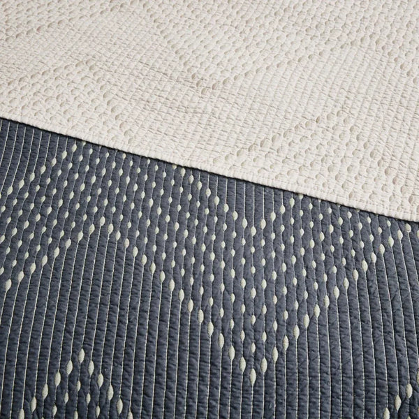 Pomona Cotton Embroidered 3 Piece Coverlet Set - Navy - Gifts for You 'n Me