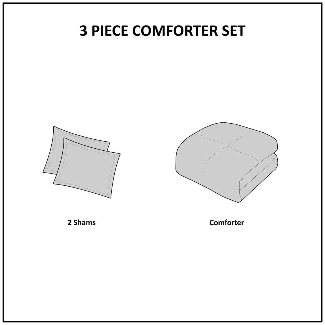 Pomona Cotton Embroidered 3 Piece Coverlet Set - Navy - Gifts for You 'n Me