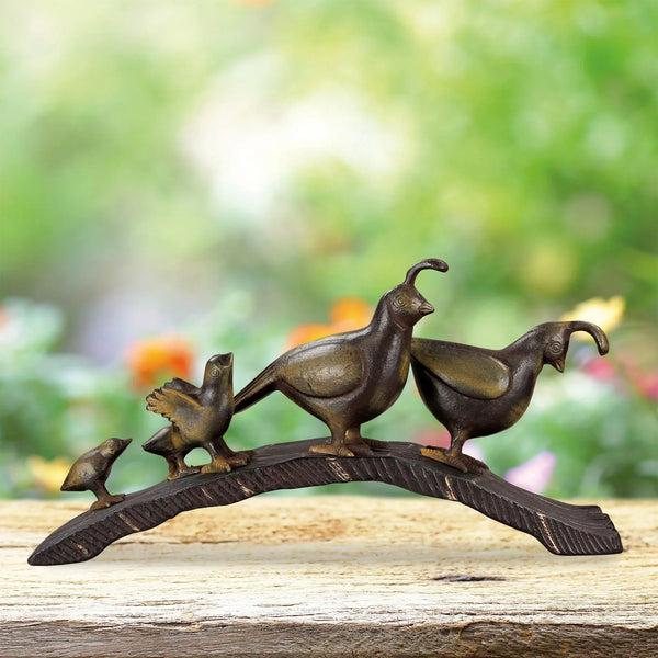 Quail Family Parade Garden Sculpture - Gifts for You 'n Me