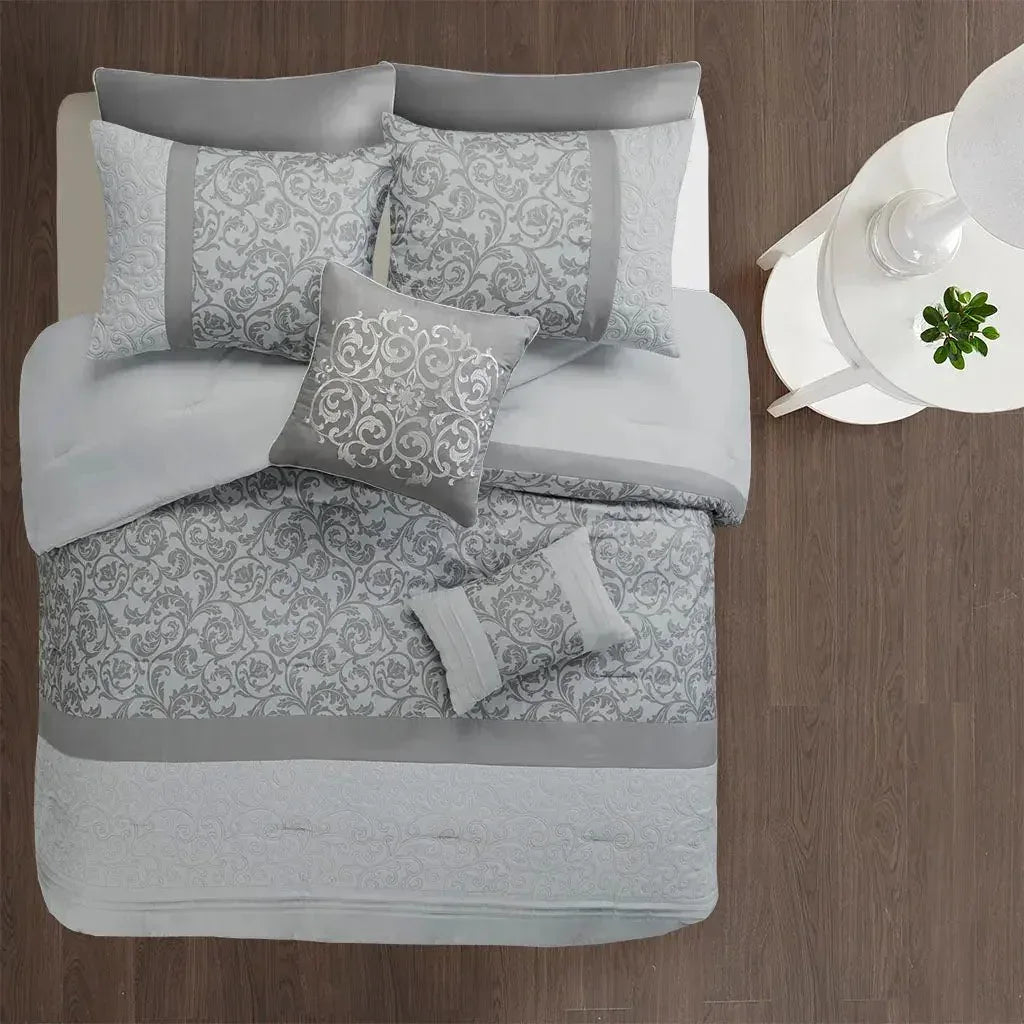 Ramsey Embroidered 8 Piece Comforter Set by 510 Design - Gifts for You 'n Me