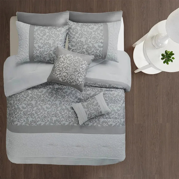 Ramsey Embroidered 8 Piece Comforter Set by 510 Design - Gifts for You 'n Me