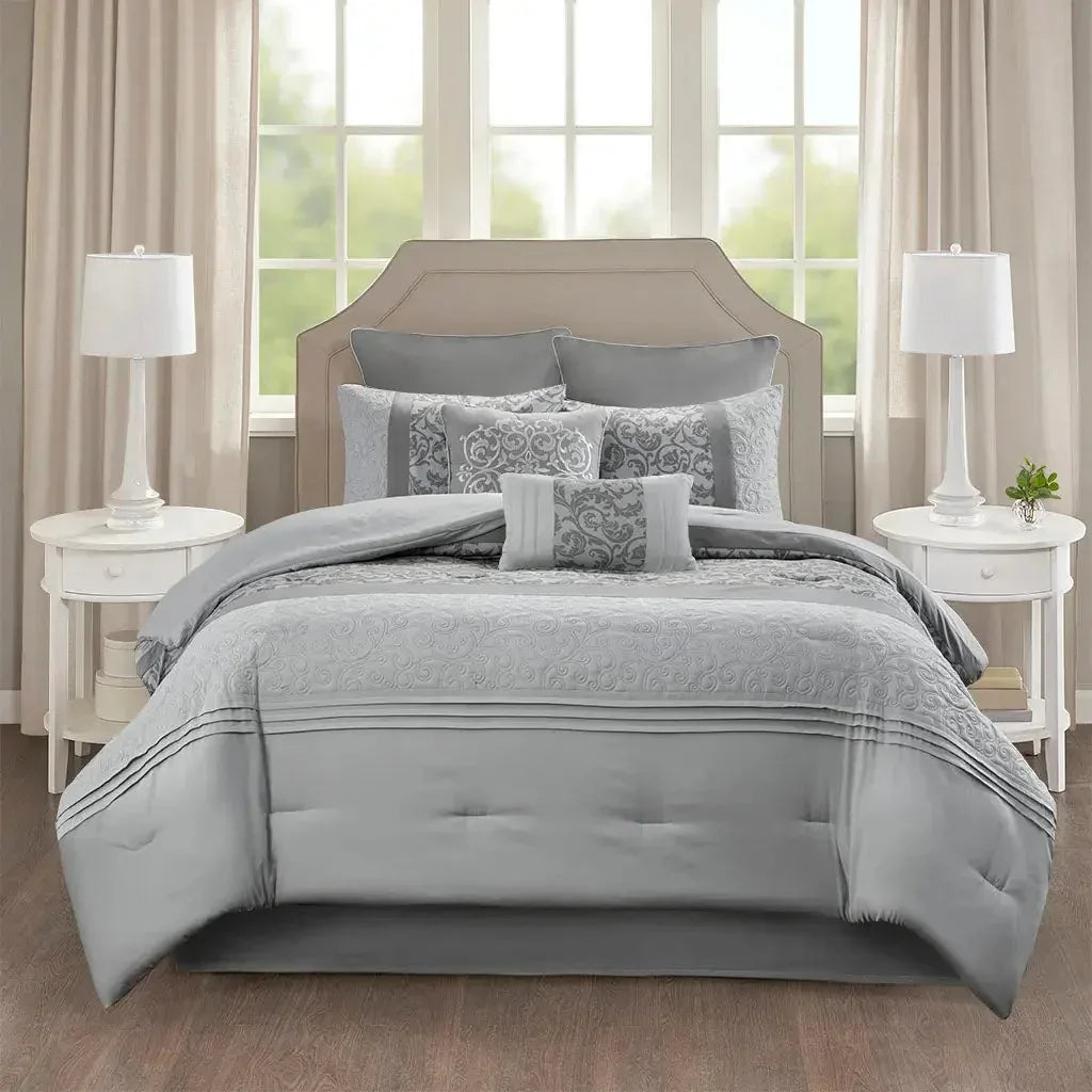 Ramsey Embroidered 8 Piece Comforter Set by 510 Design - Gifts for You 'n Me