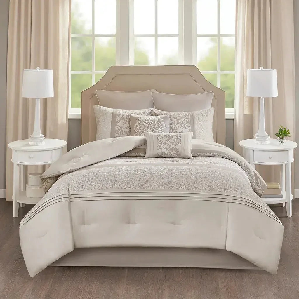 Ramsey Embroidered 8 Piece Comforter Set by 510 Design - Gifts for You 'n Me