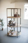 Recycled Wood And Metal Demi Lune Shelving Unit - KALALOU