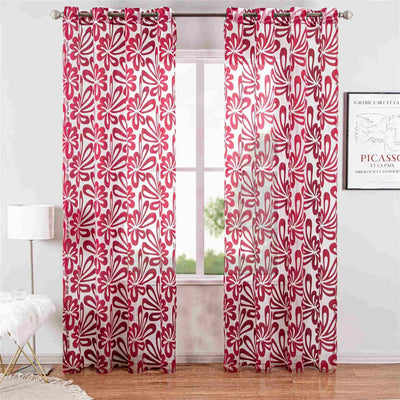 Red Window Sheer Curtains Panel, Tbilisi