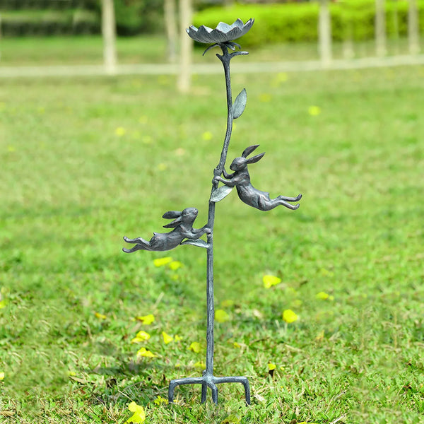 Rowdy Rabbit Pair Birdfeeder with Stake - Gifts for You 'n Me
