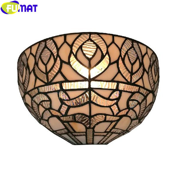 Tiffany Wall Lamp Stained Glass Porch Light Nordic Classical Oil Painting Art Decor Wall Lamp Mirror Courtyard Wall Lighting