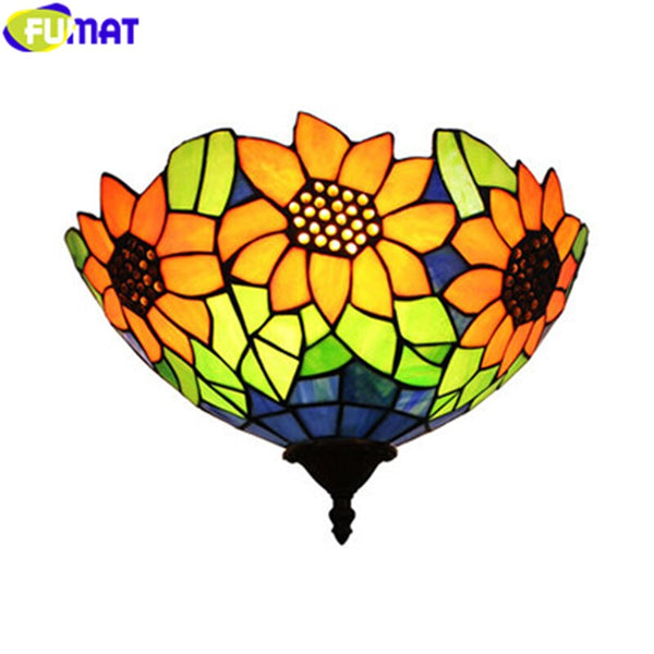 Tiffany Wall Lamp Stained Glass Porch Light Nordic Classical Oil Painting Art Decor Wall Lamp Mirror Courtyard Wall Lighting