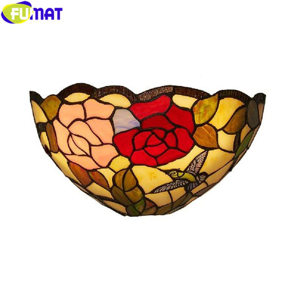 Tiffany Wall Lamp Stained Glass Porch Light Nordic Classical Oil Painting Art Decor Wall Lamp Mirror Courtyard Wall Lighting