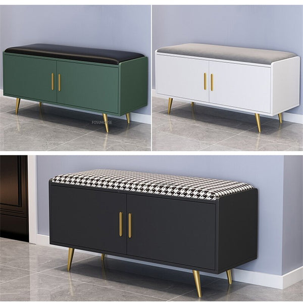 Nordic Home Shoe Cabinets Shoe Changing Stool for Living Room Furniture Modern Simple Dorm Room Bench Storage Shoe Rack Shelf