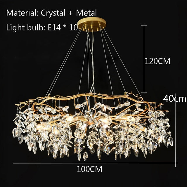 Nordic Luxury Gold Crystal Chandelier Lighting Modern Large Lustre Hanging Lamp for Living Room Hotel Hall Art Decor Lighting DSers Fulfillment
