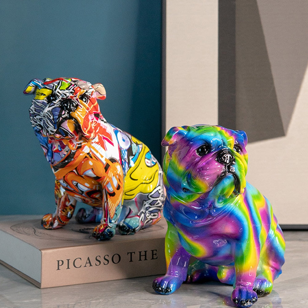 Dog Sculpture Home Living Room Decor Accessories,Animal French Bulldog Figurines Decoration,Bulldog Statue Table Ornaments - Gifts for You 'n Me