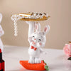 Home Tray Sculpture Rabbit Storage Ornaments,Living Room Decoration Tabletop Fruit Plate,TV Cabinet Decor Sculpture Resin Crafts