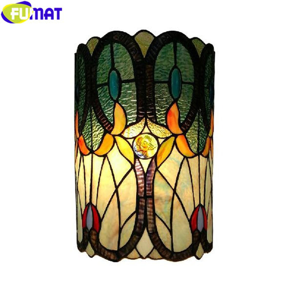 Tiffany Wall Lamp Stained Glass Porch Light Nordic Classical Oil Painting Art Decor Wall Lamp Mirror Courtyard Wall Lighting