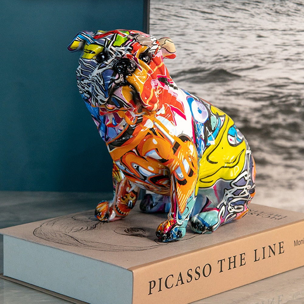 Dog Sculpture Home Living Room Decor Accessories,Animal French Bulldog Figurines Decoration,Bulldog Statue Table Ornaments - Gifts for You 'n Me