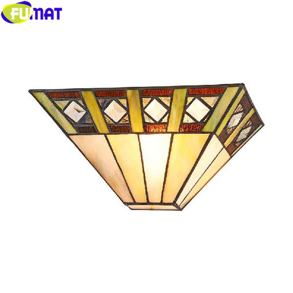 Tiffany Wall Lamp Stained Glass Porch Light Nordic Classical Oil Painting Art Decor Wall Lamp Mirror Courtyard Wall Lighting