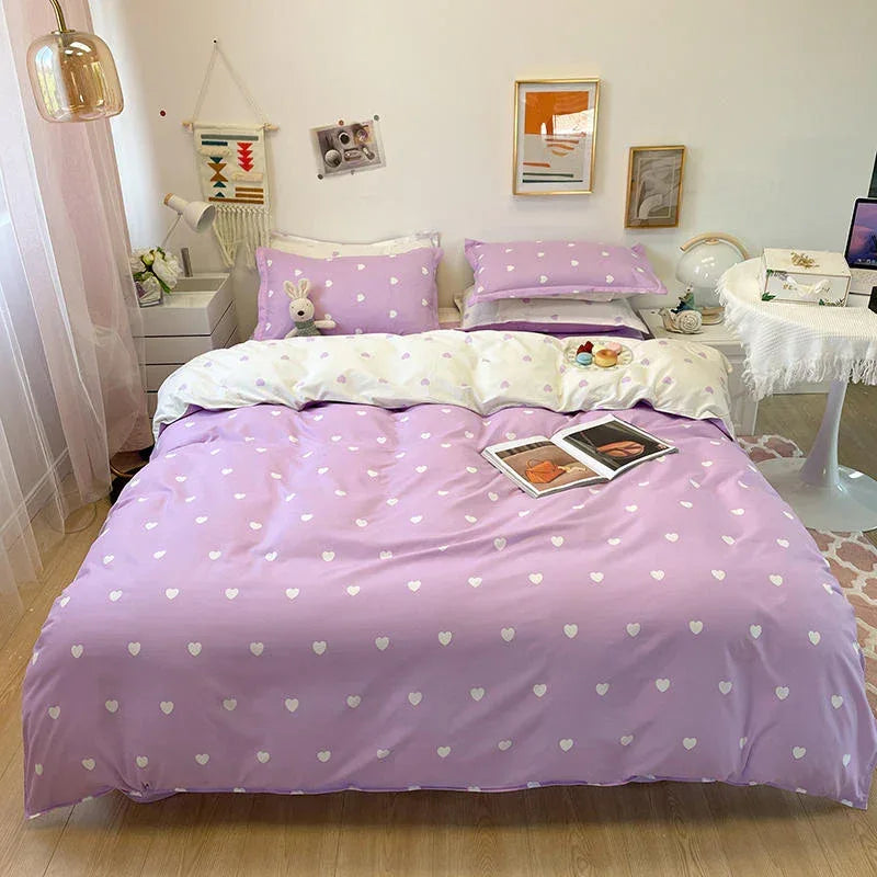 Bonenjoy Queen Size Bedding Set White Color Black Plaid Microfiber Reactive Printed King Size Bed Linen Sets For Bedroom Kit - Gifts for You 'n Me