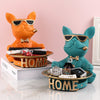 French Bulldog Decorative Tray,Home Room Table Decoration Accessory,Decorative Resin Dog Statue Decor,Animal Miniature Figurines