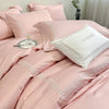 100%Cotton Bedding Set Home Textile Three Lines Embroidery Luxurious Pillowcase Sheet Quilt Cover Twin/Queen/Single Bed