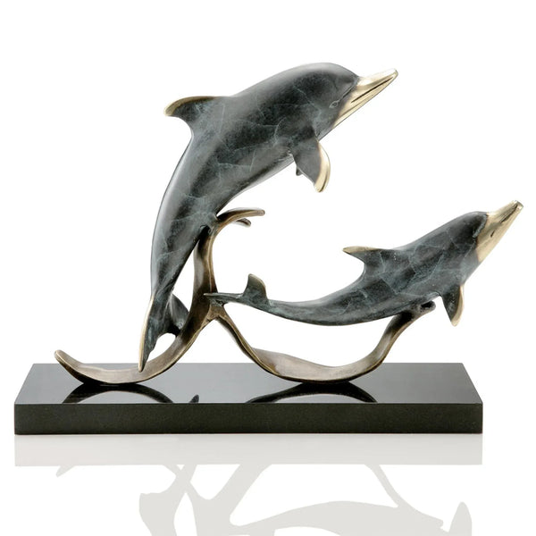 Sailor's Delight Double Dolphins Sculpture - Gifts for You 'n Me