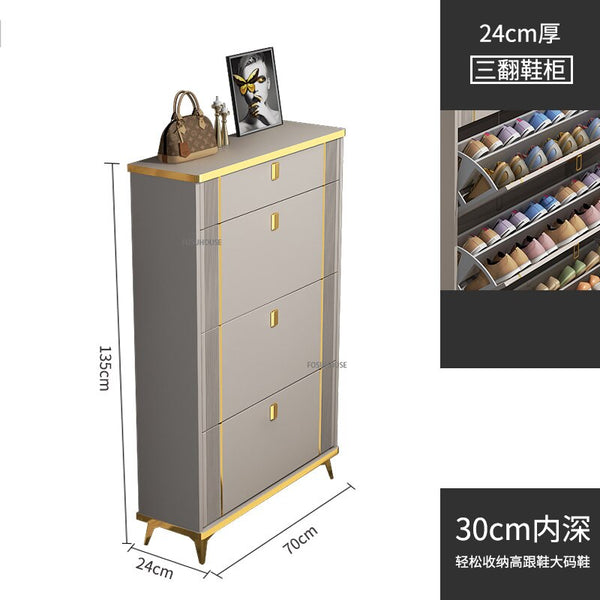 Nordic Light Luxury Ultra-thin Shoe Cabinet Home Door Space Saving Can Sit Shoe Rack Organizer Cabinet for Living Room Furniture