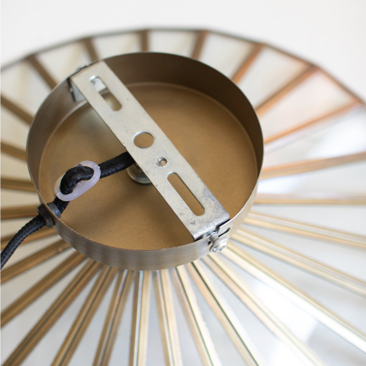Strobe Glass and Iron Wall Sconce Lamp