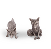PEWTER FOXES SALT & PEPPER SET