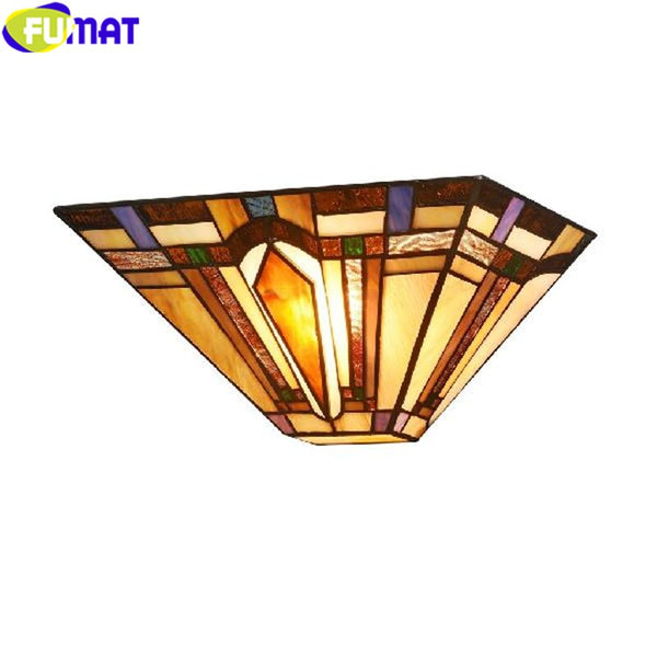 Tiffany Wall Lamp Stained Glass Porch Light Nordic Classical Oil Painting Art Decor Wall Lamp Mirror Courtyard Wall Lighting