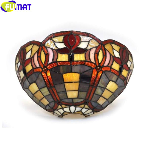 Tiffany Wall Lamp Stained Glass Porch Light Nordic Classical Oil Painting Art Decor Wall Lamp Mirror Courtyard Wall Lighting