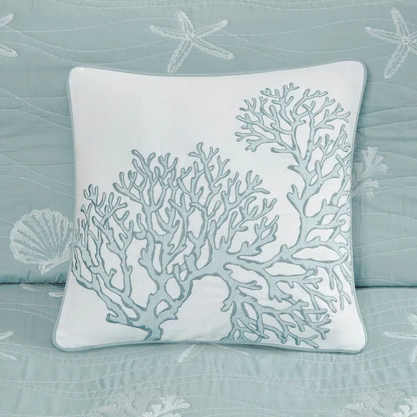 Seaside 4 Piece Cotton Coverlet Set - Aqua - Gifts for You 'n Me
