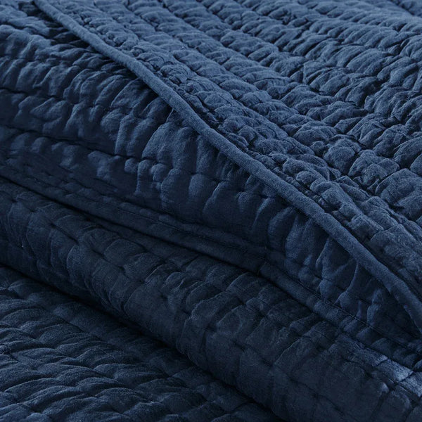 Serene 3 Piece Hand Quilted Cotton Quilt Set - Blue - Gifts for You 'n Me