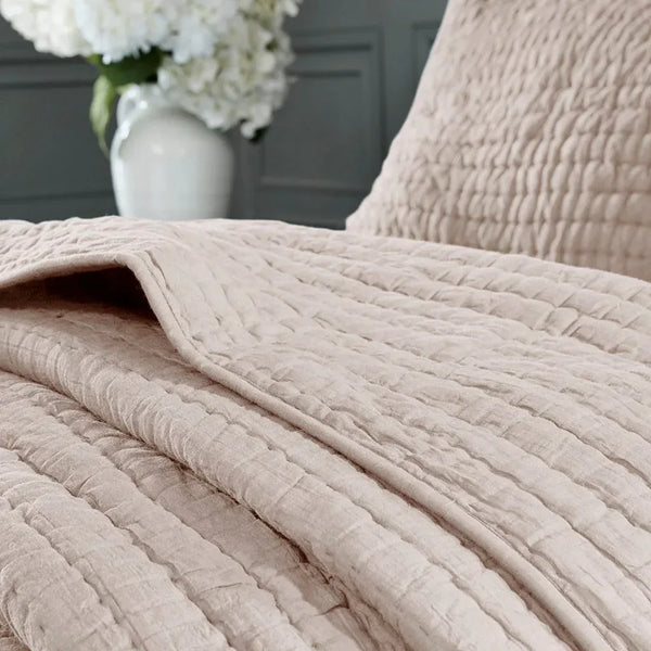 Serene 3 Piece Hand Quilted Cotton Quilt Set - Blush - Gifts for You 'n Me