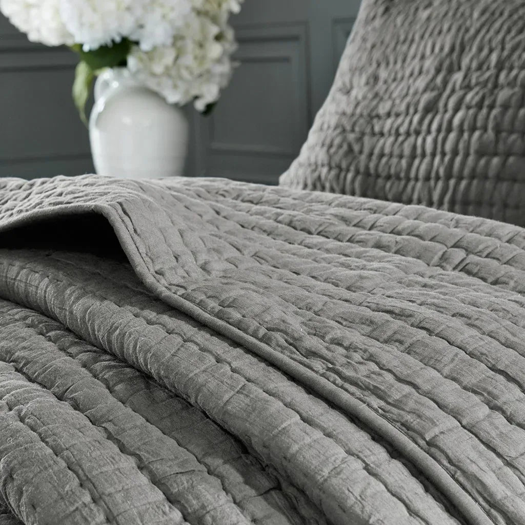 Serene 3 Piece Hand Quilted Cotton Quilt Set - Grey - Gifts for You 'n Me