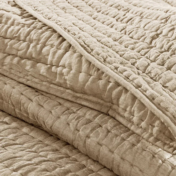 Serene 3 Piece Hand Quilted Cotton Quilt Set - Linen - Gifts for You 'n Me