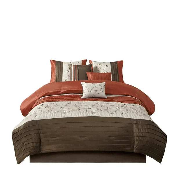 Serene Embroidered 7 Piece Comforter Set by Madison Park - Gifts for You 'n Me