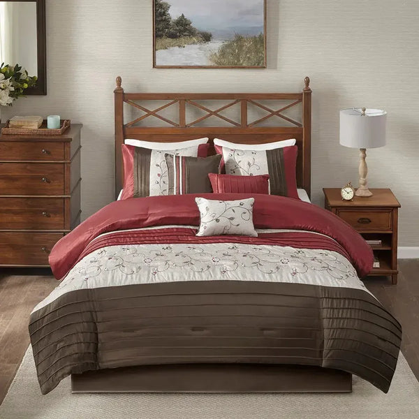 Serene Embroidered 7 Piece Comforter Set by Madison Park - Gifts for You 'n Me