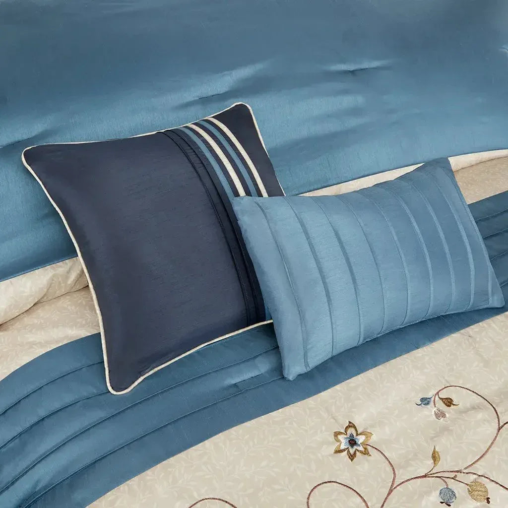 Serene Embroidered 7 Piece Comforter Set by Madison Park - Gifts for You 'n Me