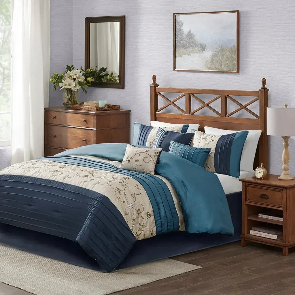 Serene Embroidered 7 Piece Comforter Set by Madison Park - Gifts for You 'n Me