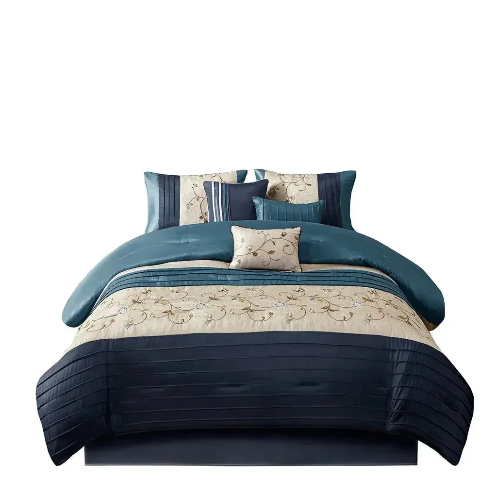 Serene Embroidered 7 Piece Comforter Set by Madison Park - Gifts for You 'n Me